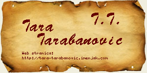 Tara Tarabanović vizit kartica